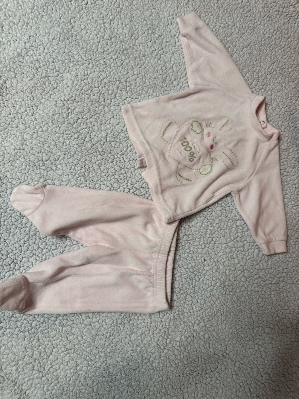 alibama phat baby girl velour set 1mns